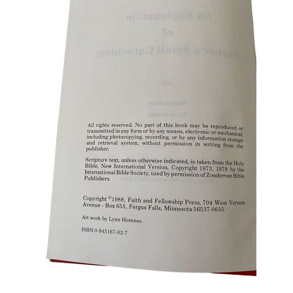 Explanation Of Luthers Small Catechism 1988 Hardcover Book Religious - Picture 4 of 13
